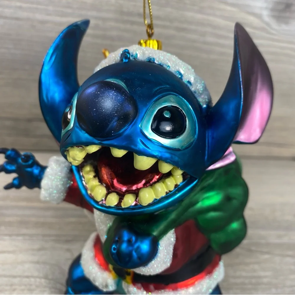 Limited Edition Walt Disney World Stitch 3D Glass Ornament Santa Claus Stitch